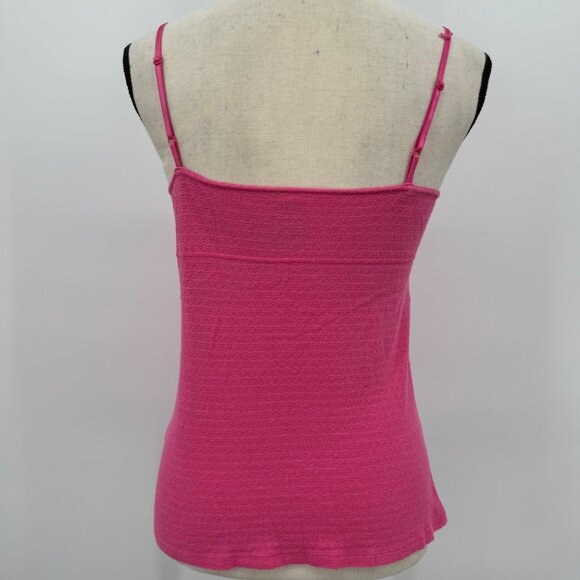 y2k pink lace trim cami tank sz M fairycore coquette bow summer top - Picture 3 of 6
